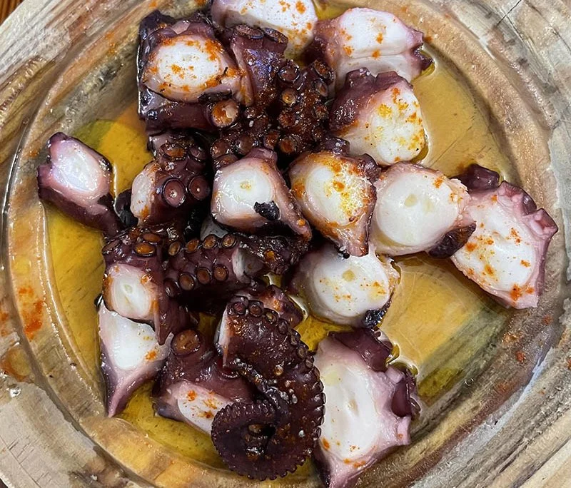 A purple coloured octopus or "pulpo" in Galicia.
