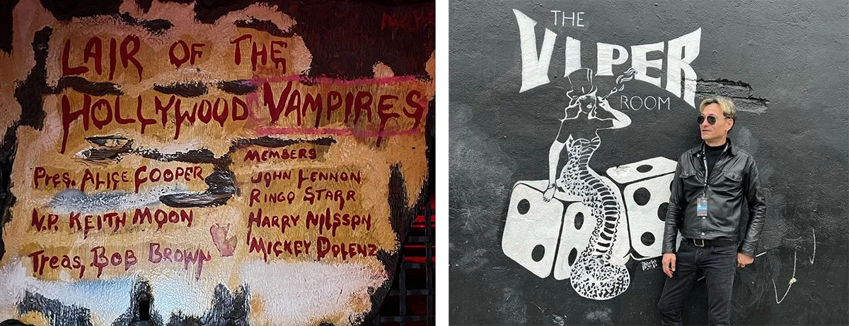 The original and current sign of the Lair of Hollywood Vampires, an attic space in the Rainbow Bar and Grill on Sunset Strip in Hollywood that was a “drinking club.”