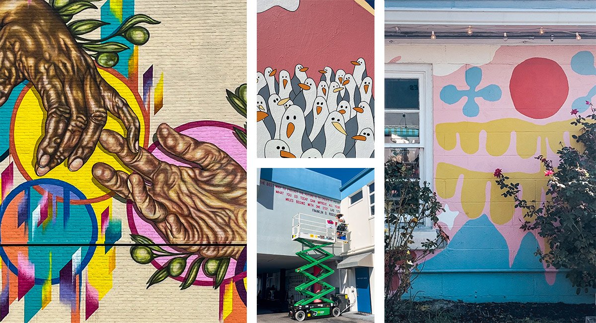 Gorgeous murals in Virginia Beaches' ViBe district.