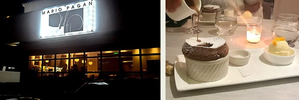 A puffy chocolate souflee ice cream from Mario Pagan's renowned San Juan Restaurant.