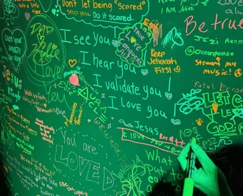 Words of encouragement at Earth Illuminated.