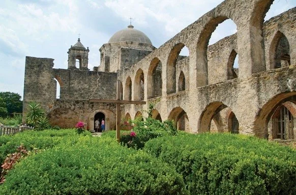 Tall ruins from the San Antonio Missions National Historic Park.