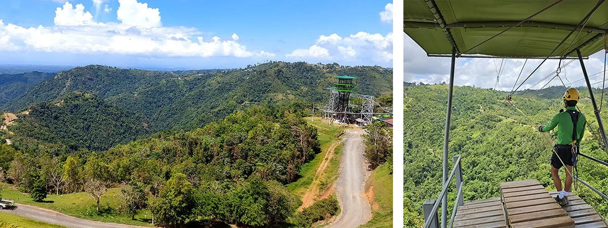 The zipline course with Adventure at Toro Verde over the Puerto Rican mountains.