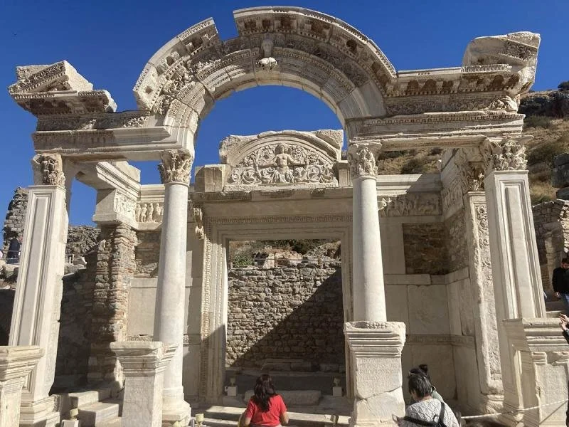 The tall columns of the Temple of Domitian at Ephesus.
