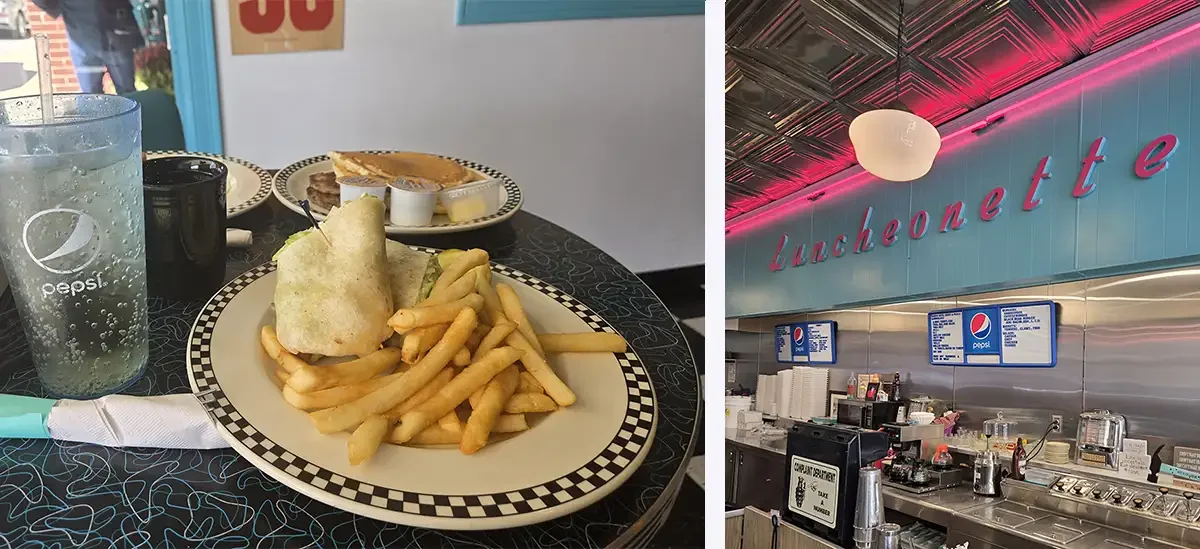 Burleigh’s Luncheonette is a retro diner and one of the best places to eat in the town of Ticonderoga.