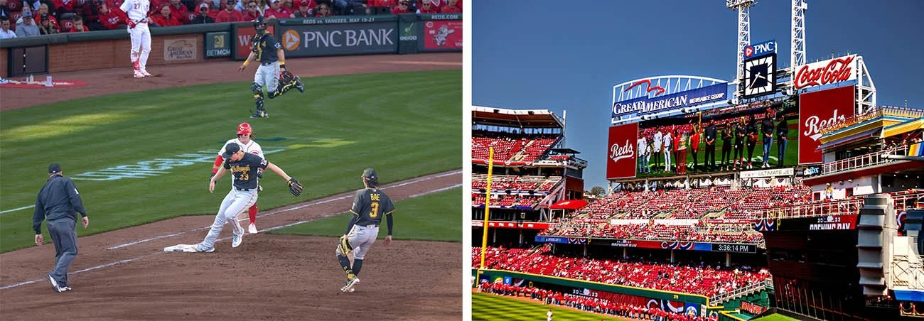 Cincinnai reds play in their home stadium.