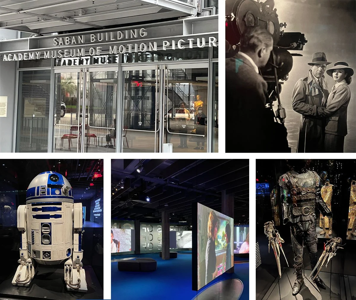 R2D2 and other iconic film memoribilia at The Academy Museum of Motion Pictures.