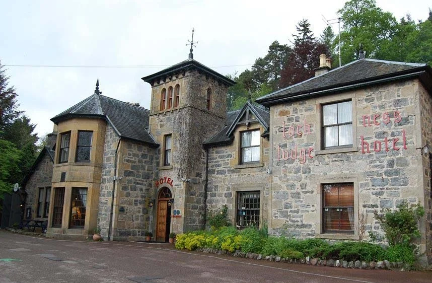 The Lochness Lodge Hotel complete with its brick exterior in Scotland.