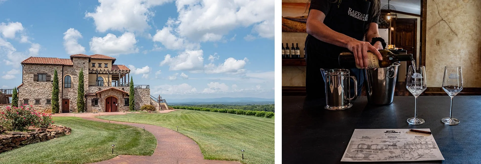 Rolling hills and wine at the Raffaldini Vineyards.