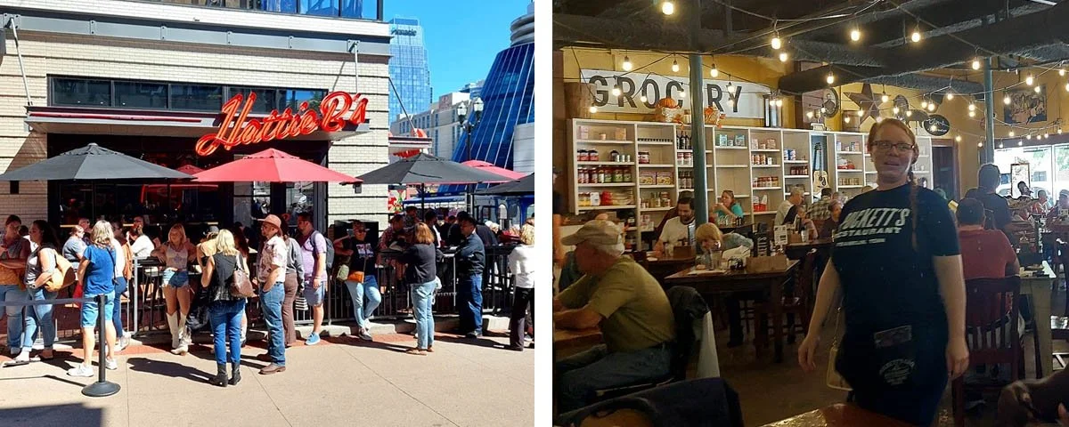Crowds line up in front of Hattie P's in Nashville.