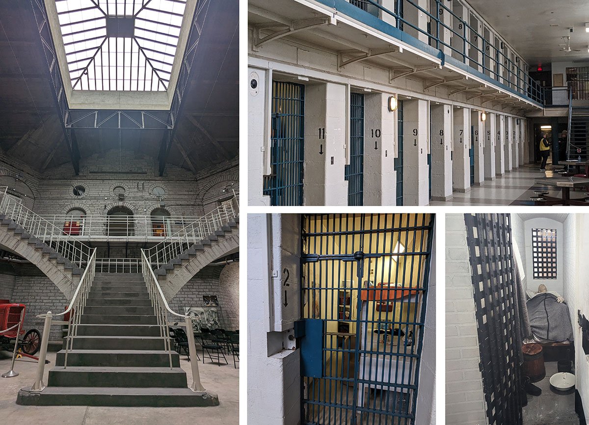 The massive brick interior of the Kingston Prison.