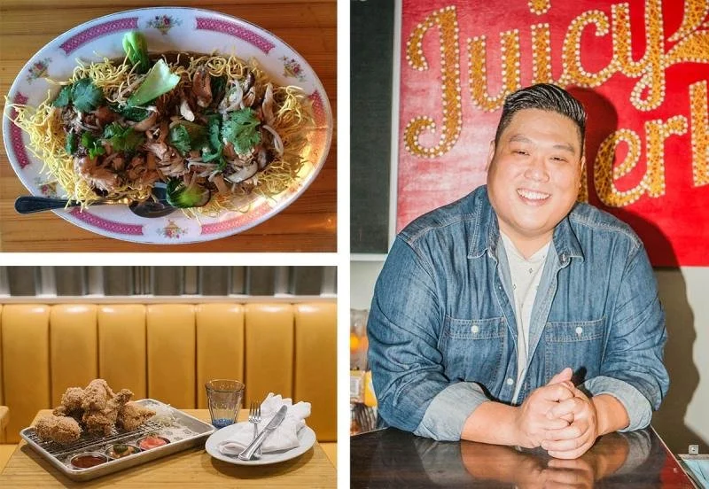 Patois chef Craig Wong and his famous Jerk Chicken Chow Mein.
