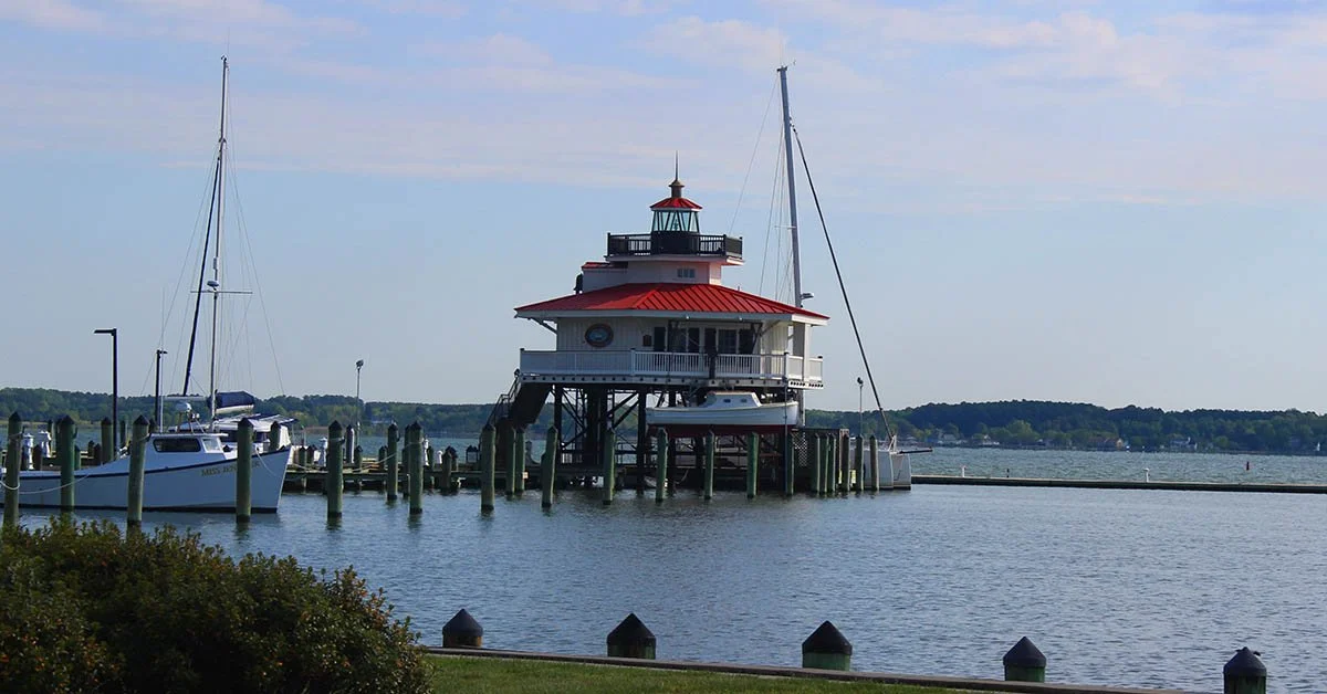 The scenic Choptank River Lighthouse along the Maryland coast.