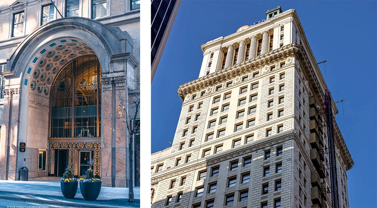 The fourth and vine building stands tall in Cincinnati.