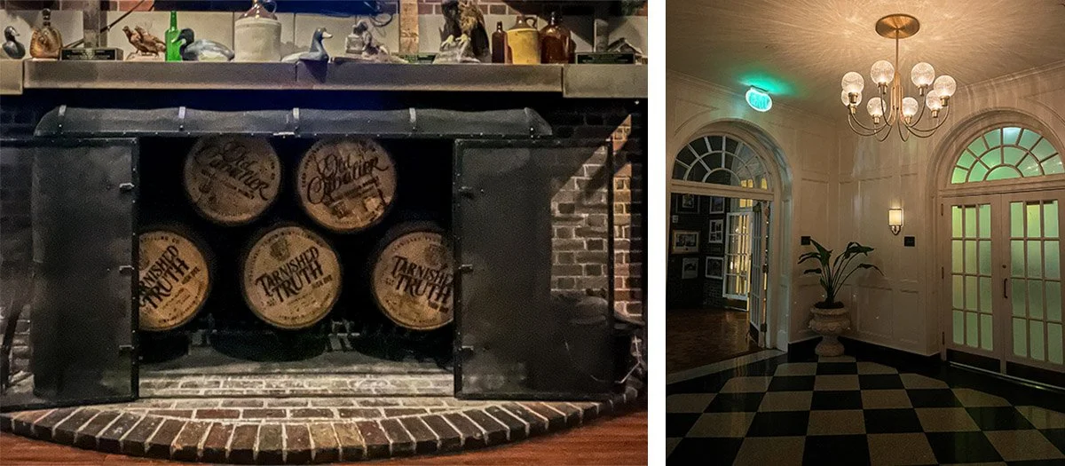 The fireplace and lobby of the Cavalier Hotel, where Richard Nixon allegedly burnt papers from the Watergate Scandal.