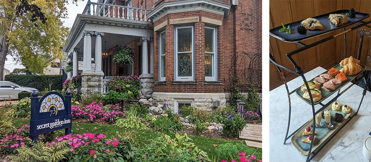 The quaint brick, garden and afternoon tea from the Secret Garden Inn.