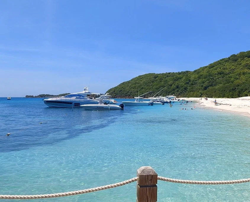 The crystal blue waters of Palomino Island, Puerto Rico.