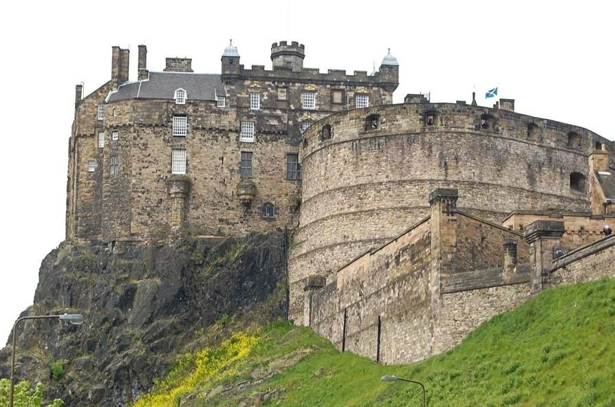 The towering walls in Edinburgh Castle in Edinburgh, Scotland.