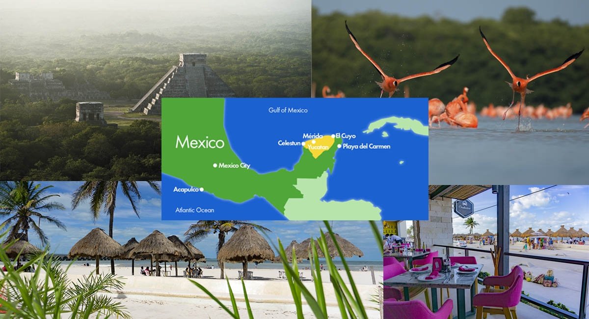 Snippets of Yucatan's wildlife, beaches and iconic historical monuments.