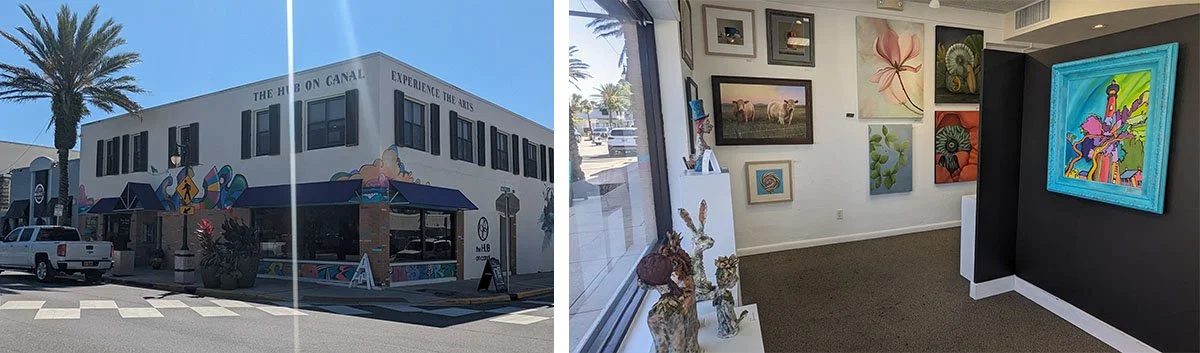 The view of the Hub on Canal Street in New Smyrna.