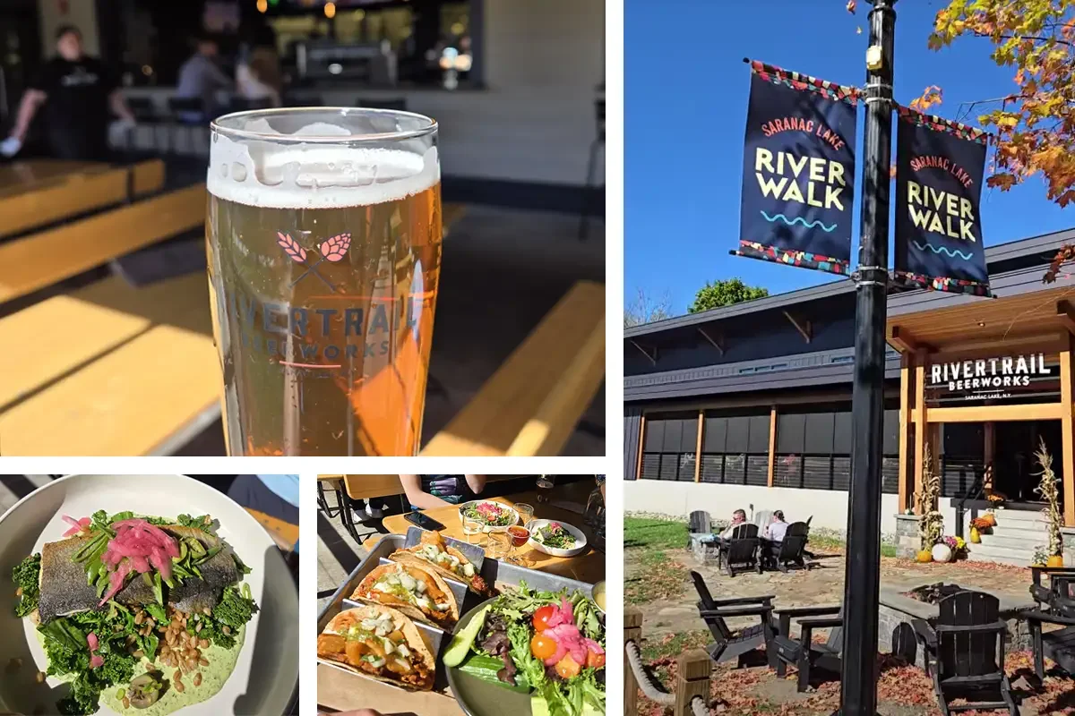 Some photos of the delicious food we ate at Saranac Lake, like Rivertrail Beerworks.