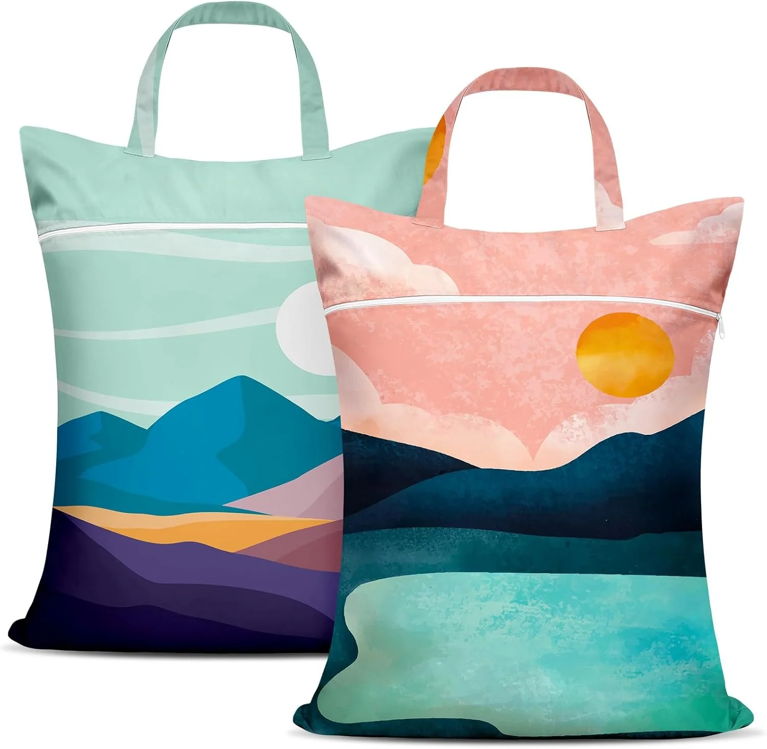 
2 Pcs Large Travel Laundry Bags - Waterproof, Washable Dirty Clothes Bags for Travel, Wet & Dry Use