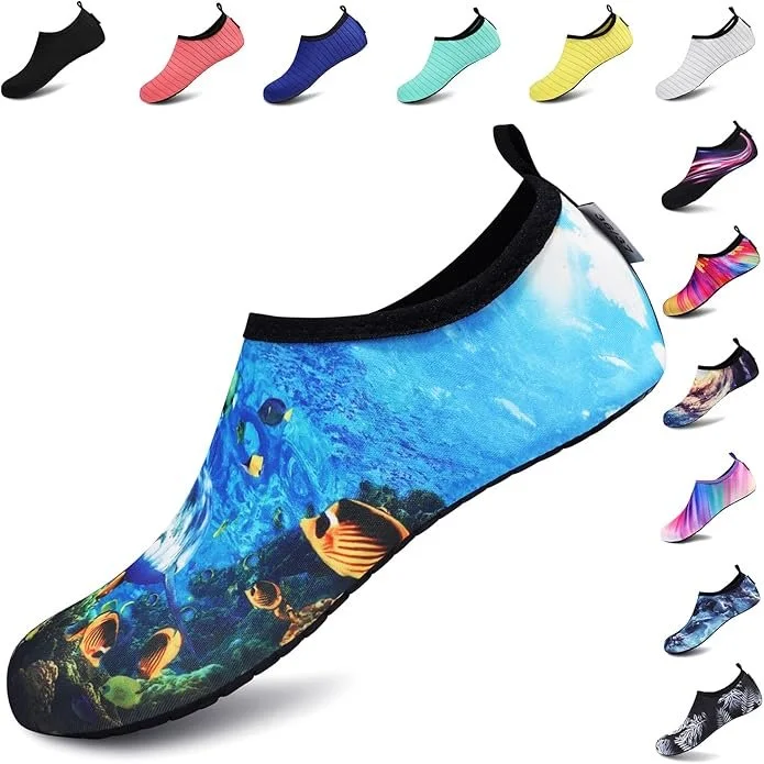 Water Sports Shoes Barefoot Quick-Dry Aqua Yoga Socks Slip-on for Men or Women