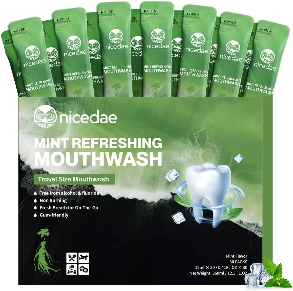 Travel Size Mouthwash Portable Packets Alcohol-Free 