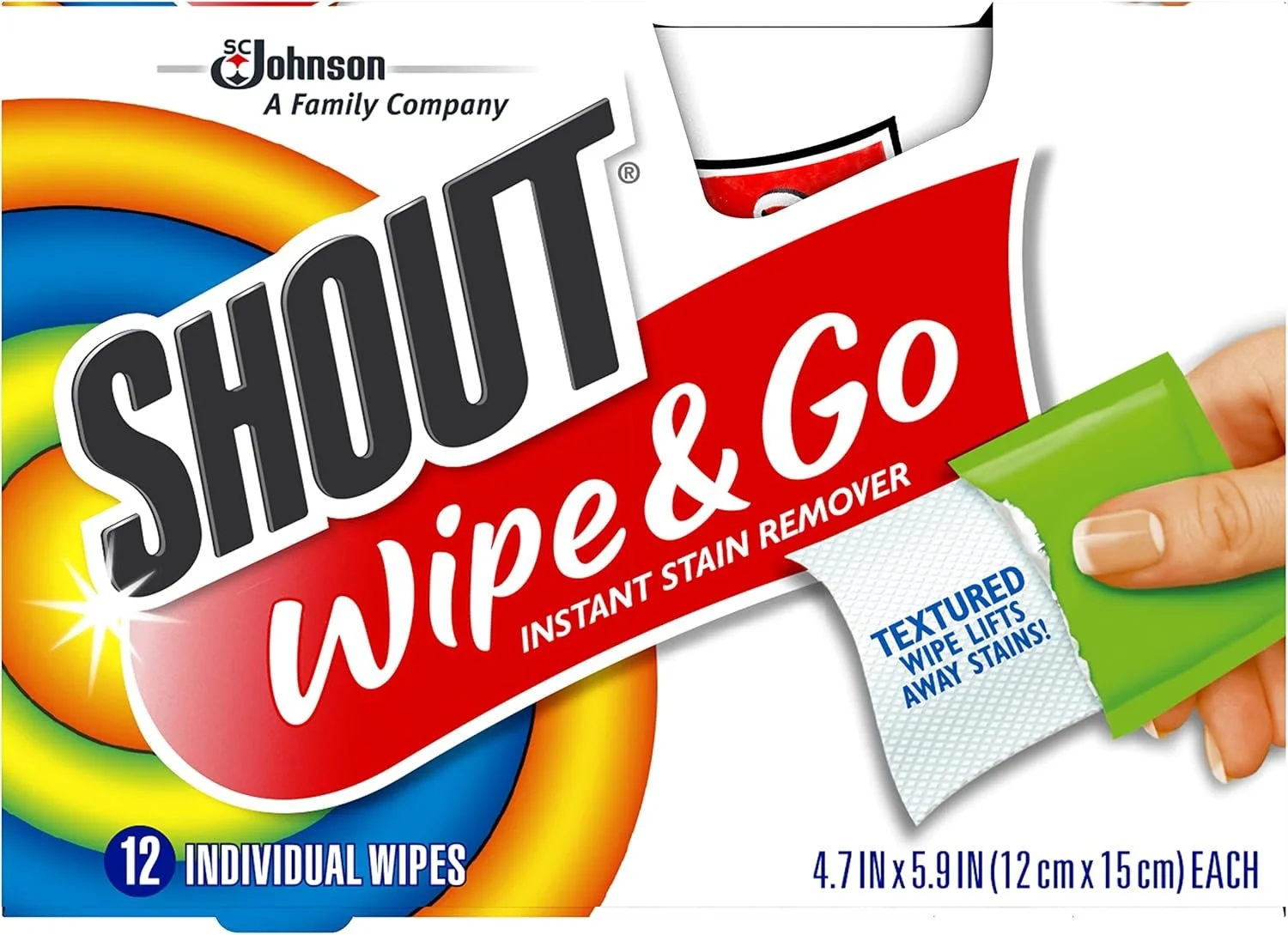 
Shout Wipes Stain Remover for Clothes Laundry, Instant Stain Remover and Individually Wrapped