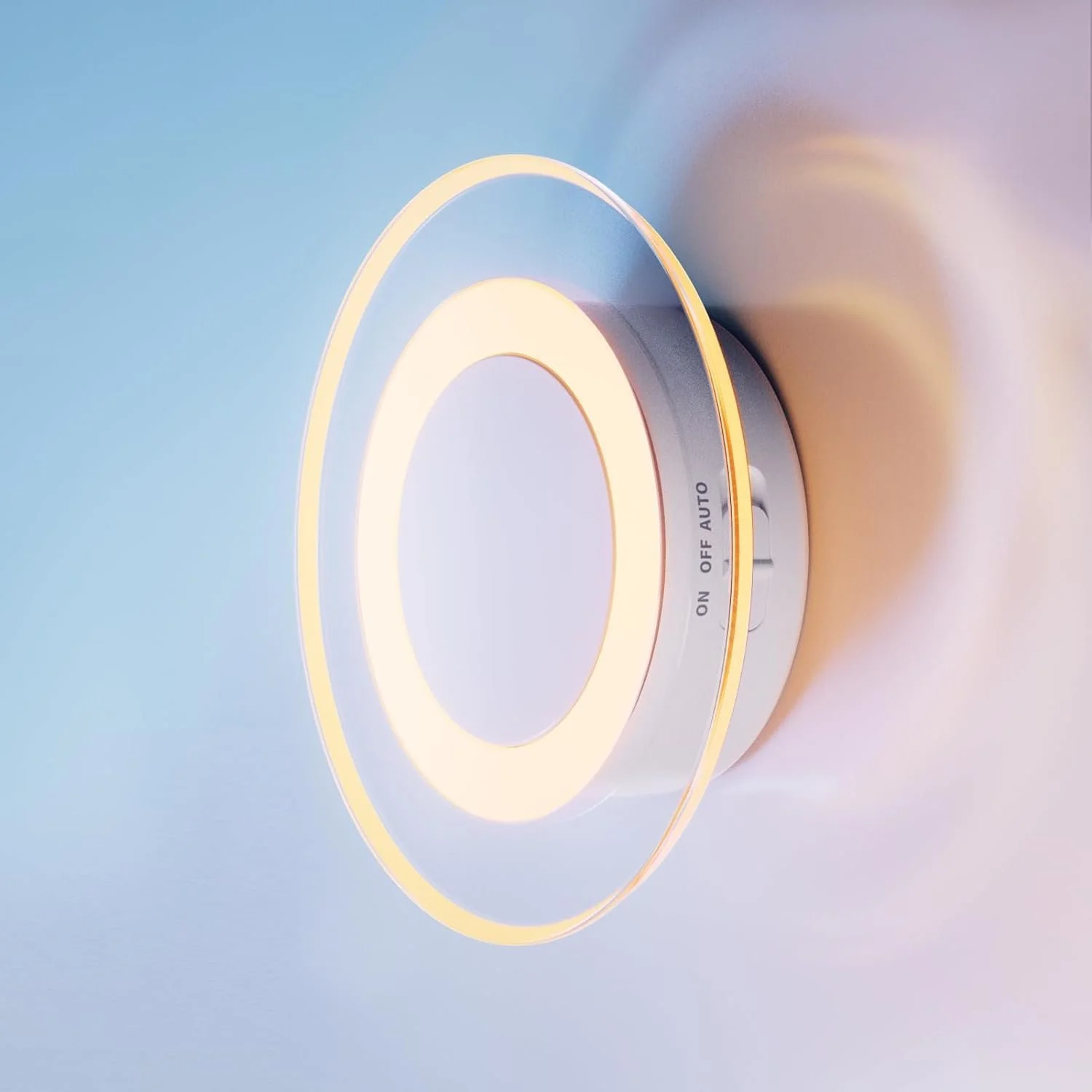 Magnetic Motion Sensor Night Light with Stick-On Base.