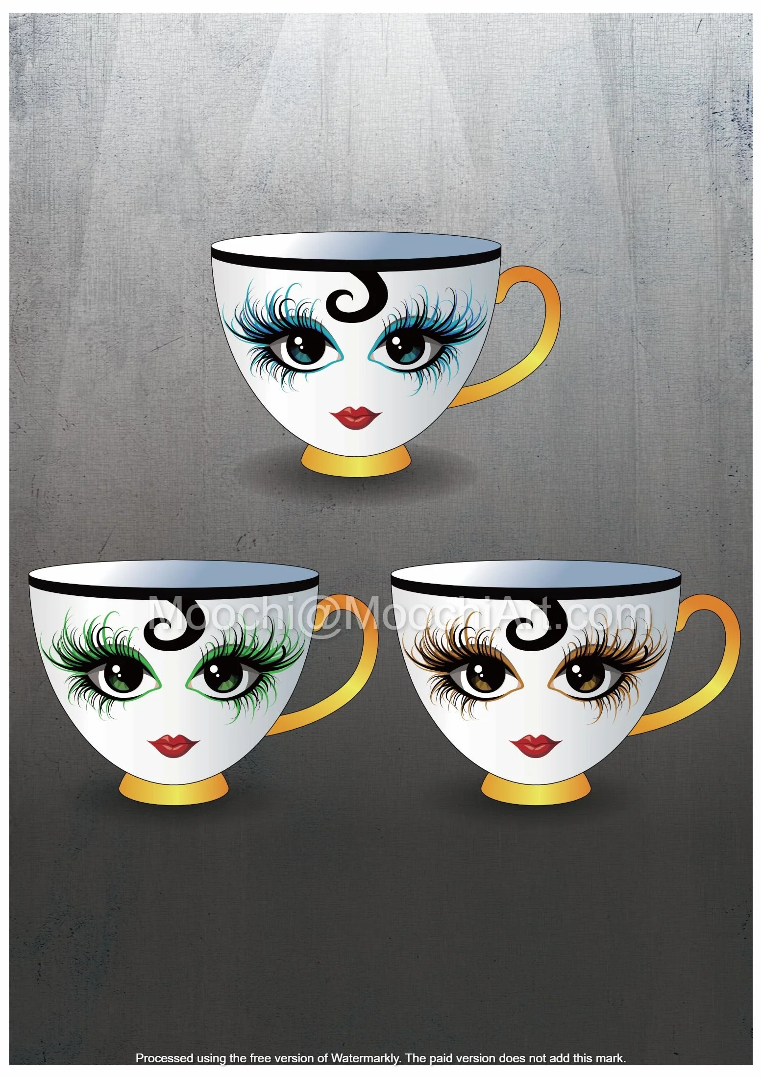 Triptych on Grey Marble