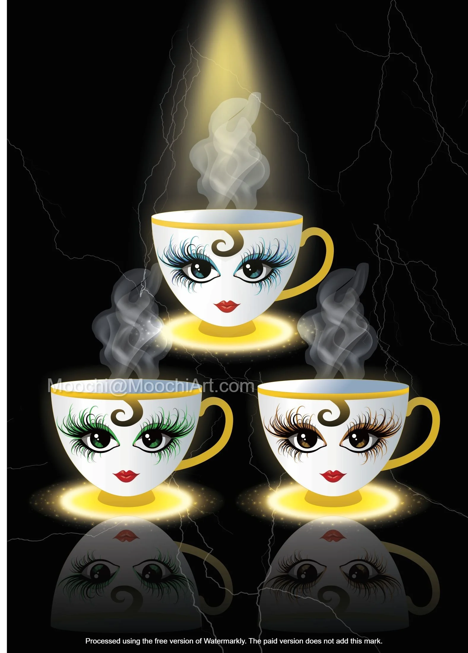 Triptych on Black Marble