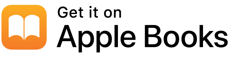 Apple Books logo with an orange icon of an open book and the text 'Get it on Apple Books'
