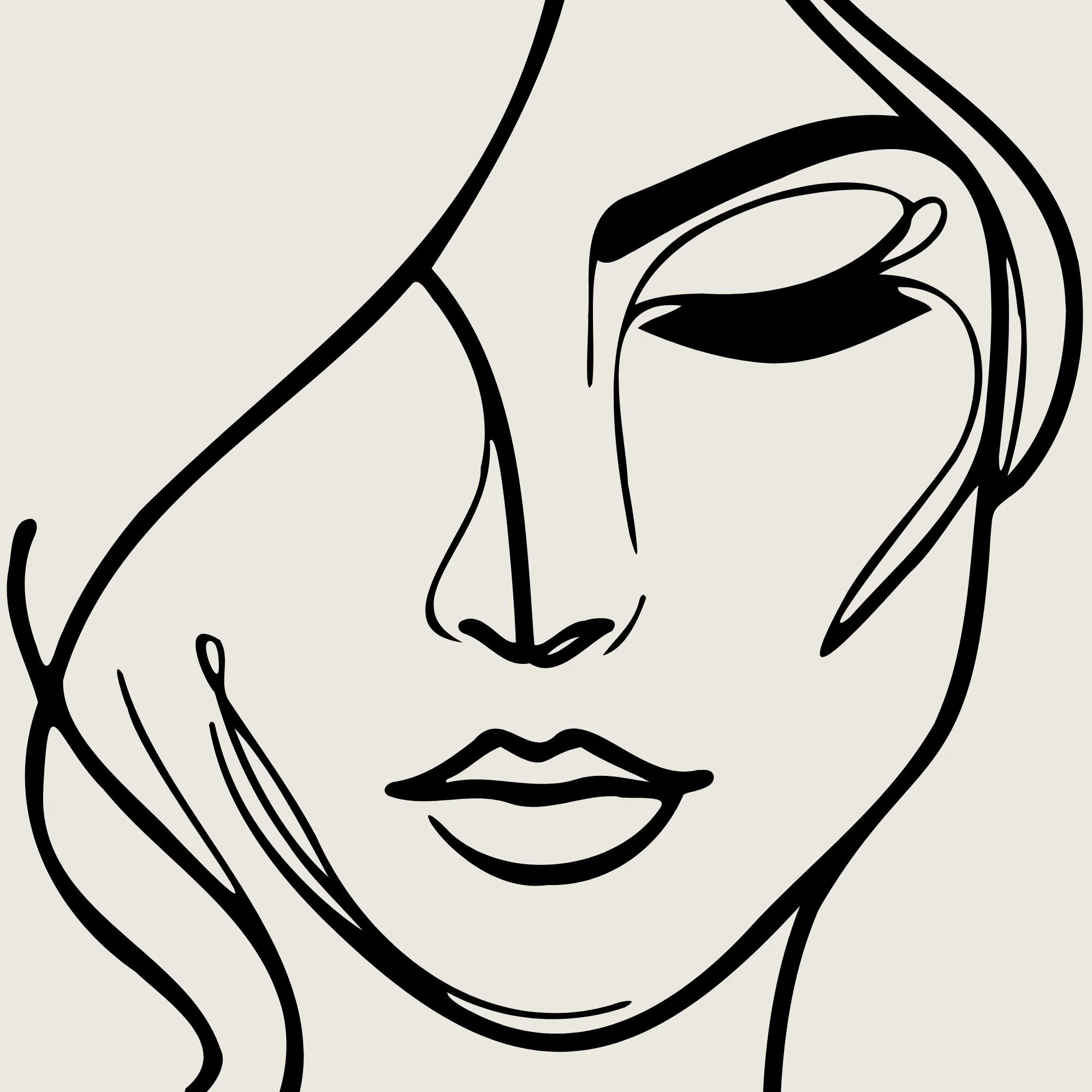 Portrait stylisé en noir et blanc du visage d'une femme sereine, les yeux clos, dont une partie est délicatement couverte par sa chevelure. À droite, le titre 'Ménopause : Faire le deuil de soi'