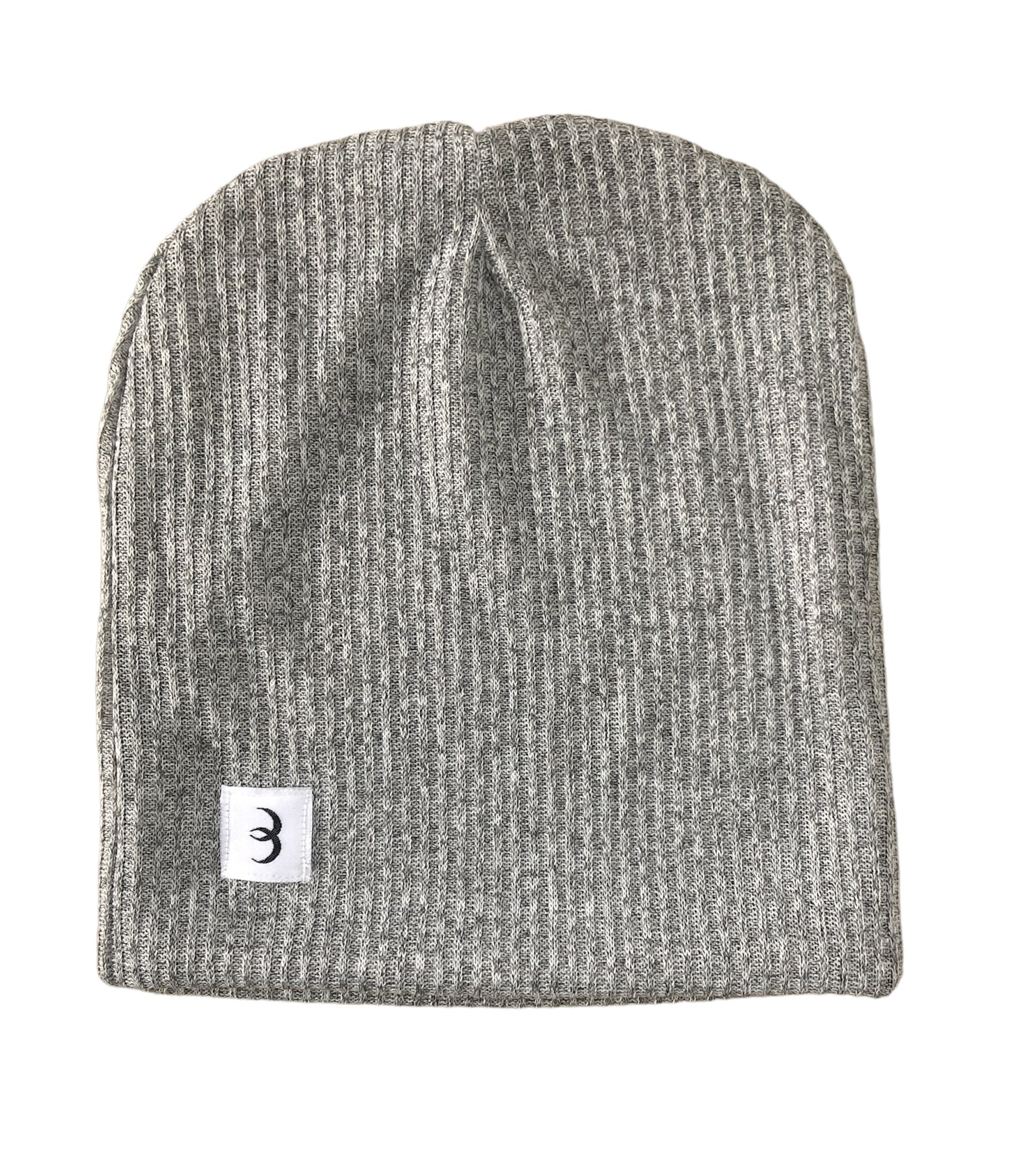 BABY BEANIE - GREY RIB KNIT