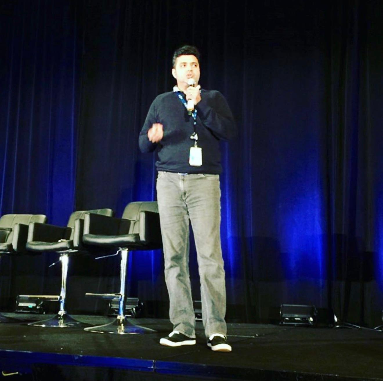 Jamshed Wadia speaking at Intel's global sales & marketing summit