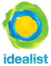 Colorful abstract logo with green, blue, and yellow circle shapes and the word "idealist" underneath.