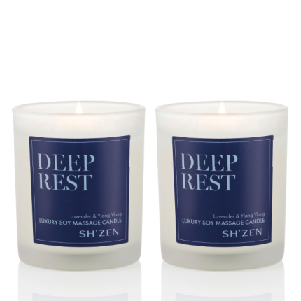2 x Deep Rest Luxury Soy Massage Candle - NEW
