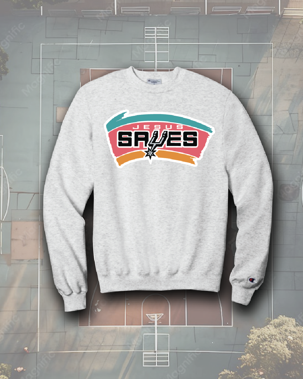 Jesus Saves Sweatshirt Front.png