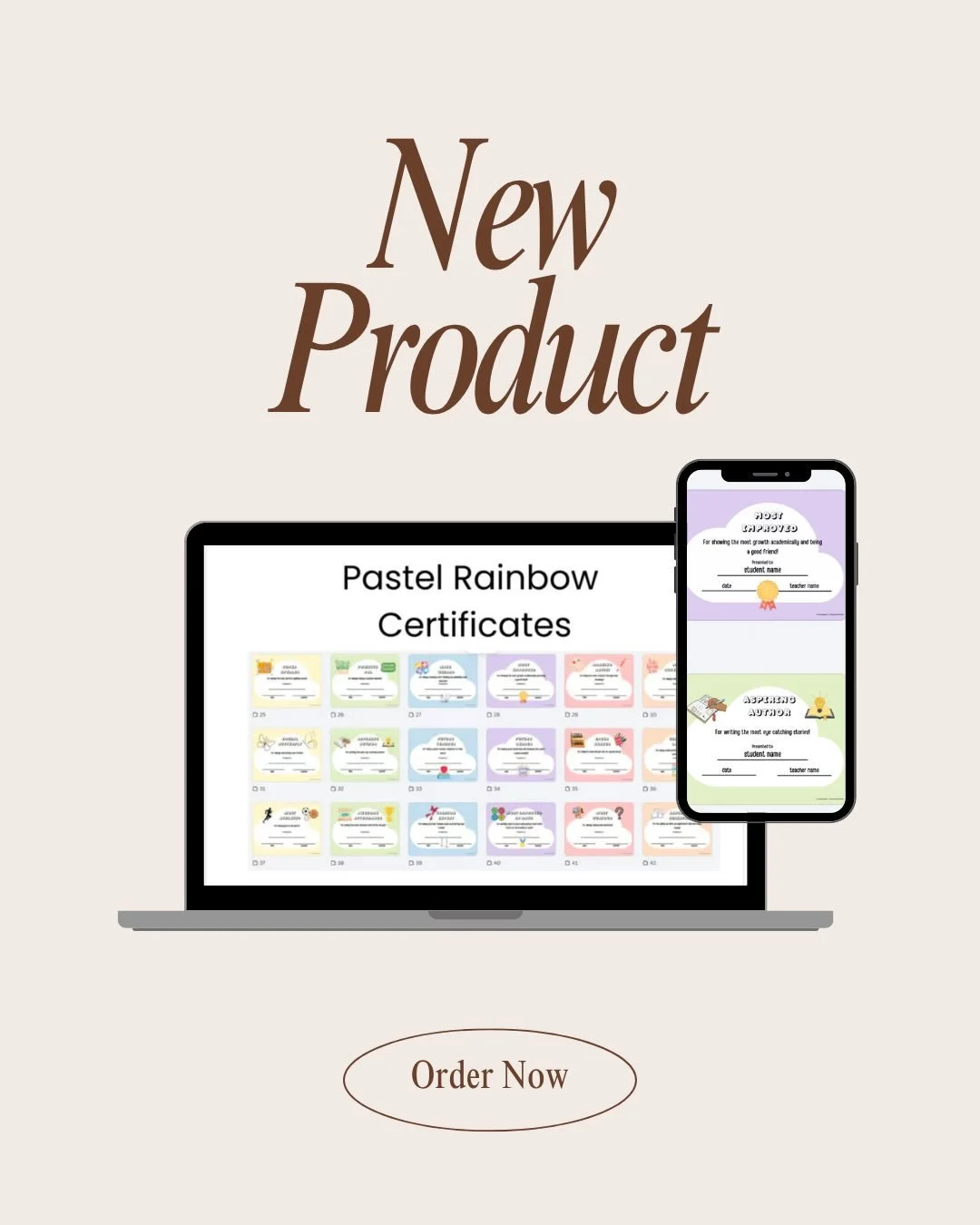 As the end of year approaches, snag your pastel end of year certificates to award to each student for their hard work this year! 

https://www.teacherspayteachers.com/store/jacqui-teaches