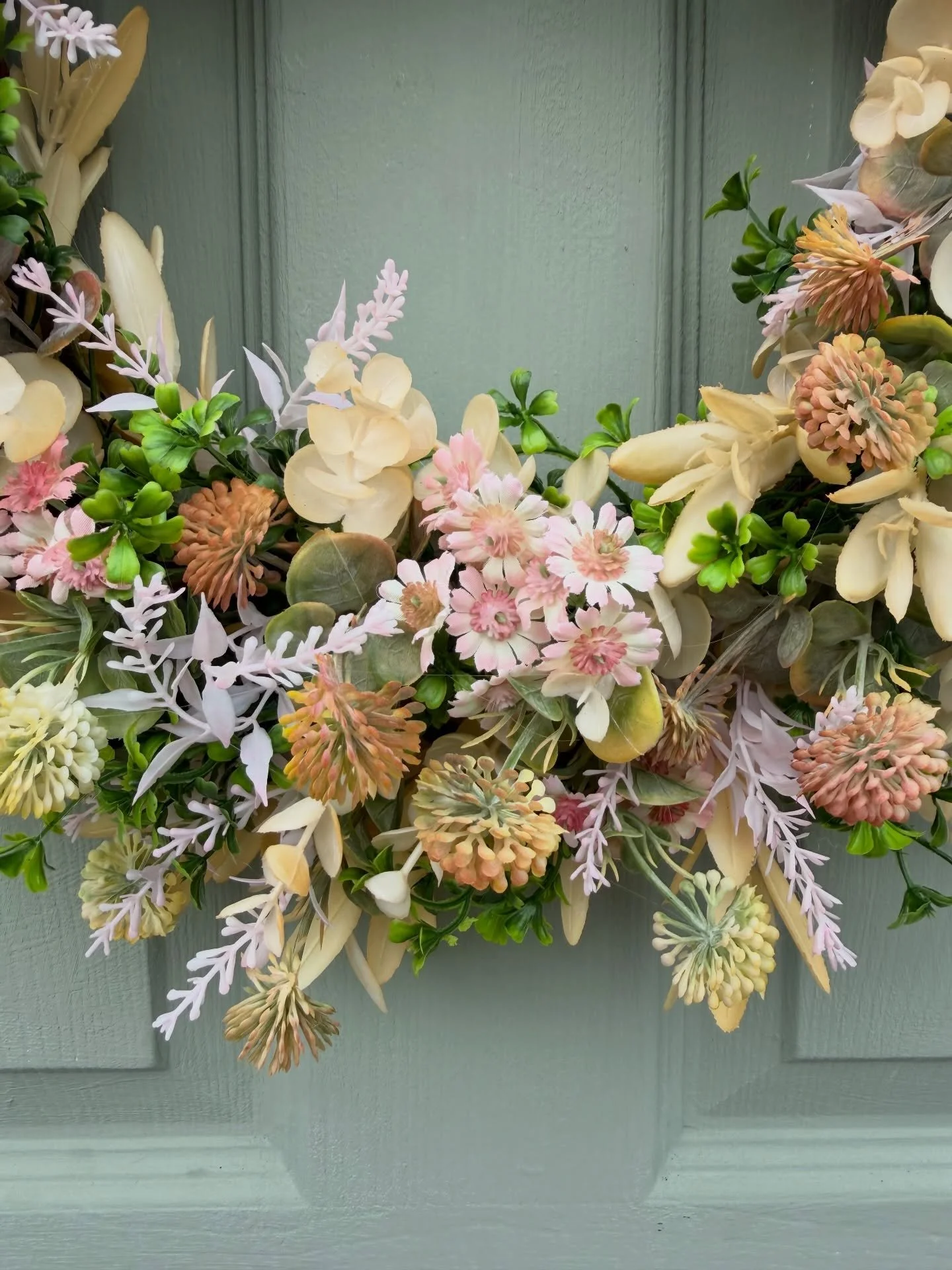 New collection coming soon - of dried-look faux wreaths - think natural soft tones and lots of texture - great for neutral interiors indoors and outdoors