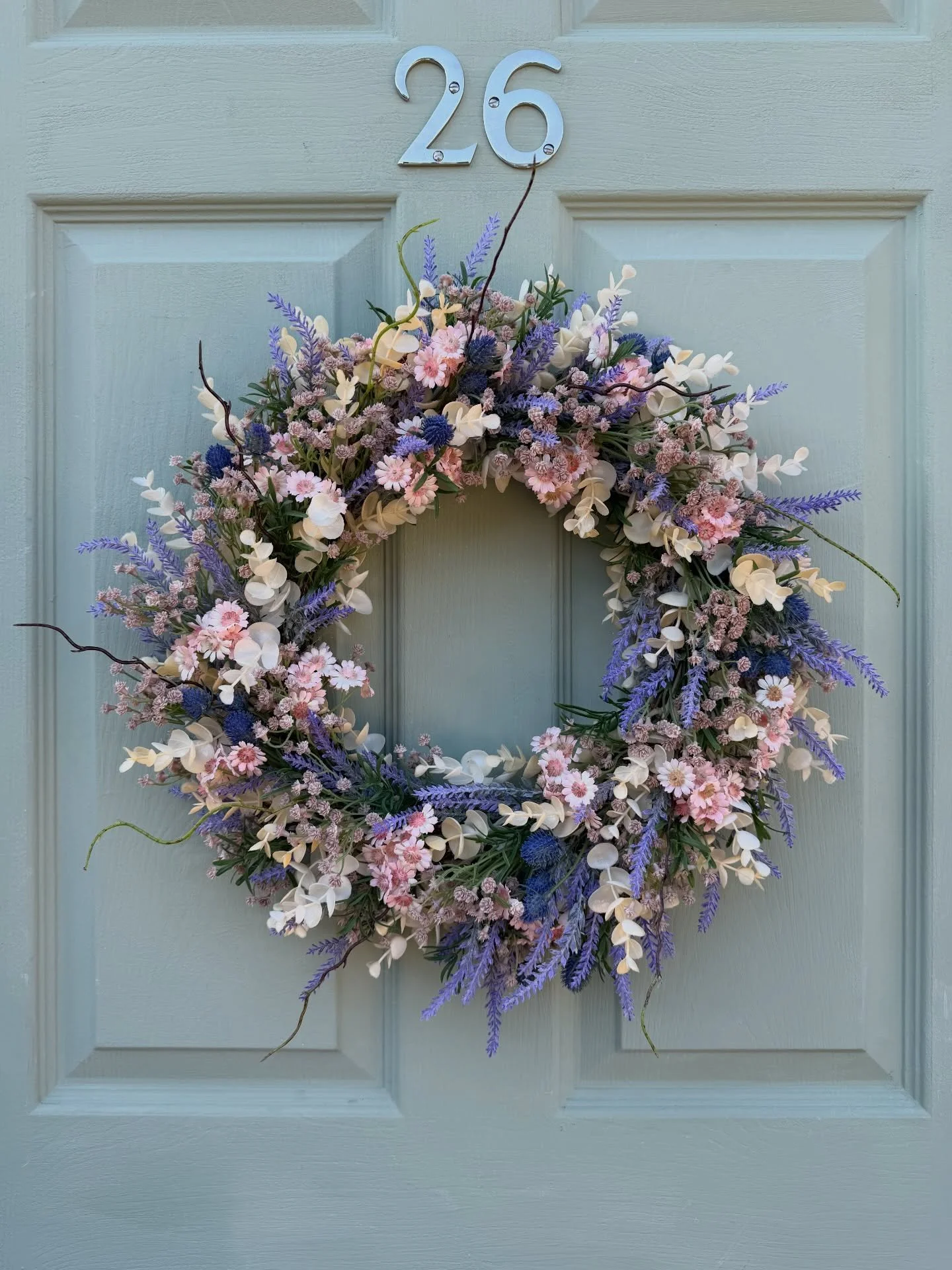 No2 of my dried-look faux wreaths - think natural soft tones and lots of texture - great for neutral interiors indoors and outdoors - all one of a kind