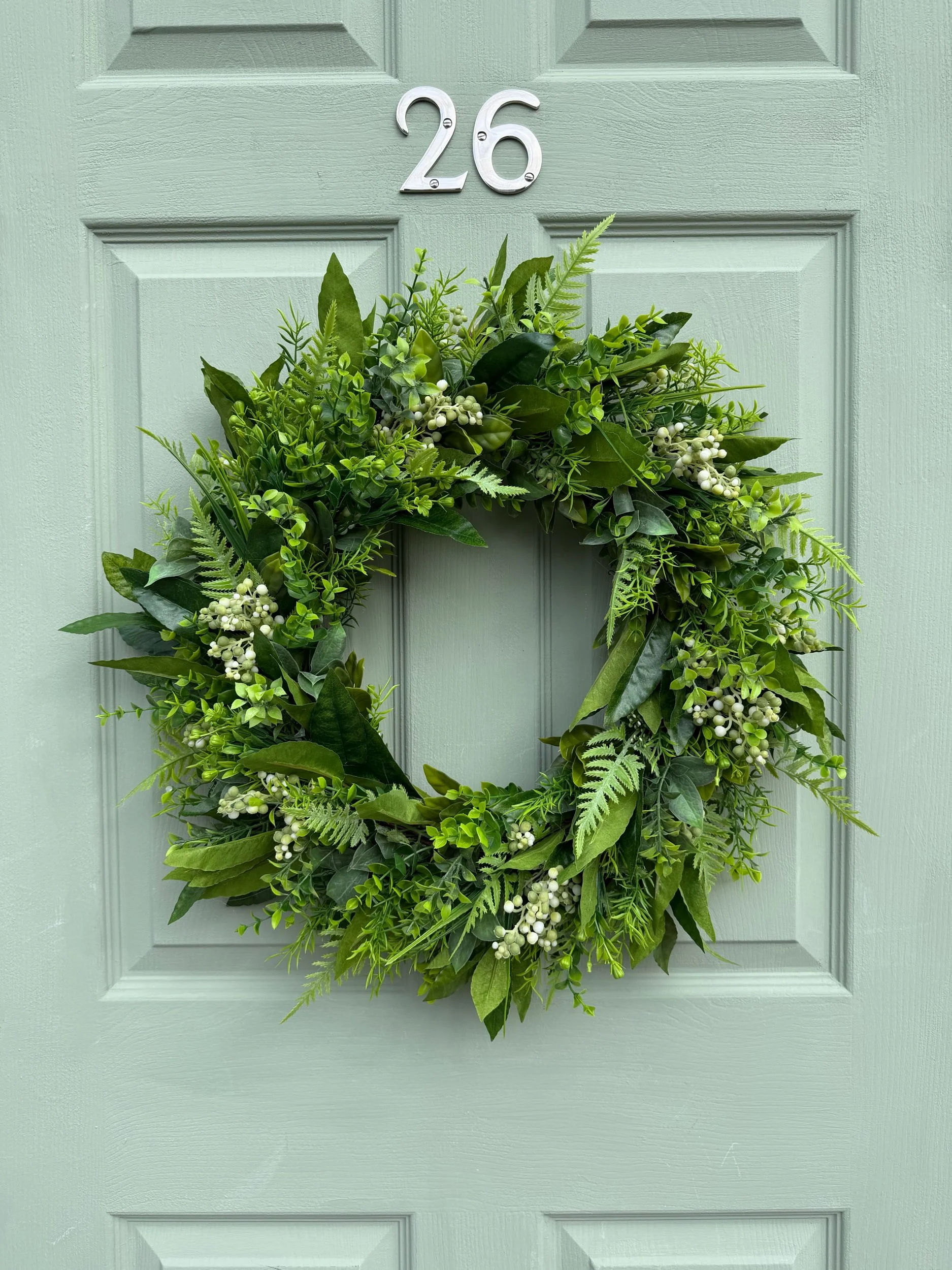 Greenery and White Berry Wreath (60cm)