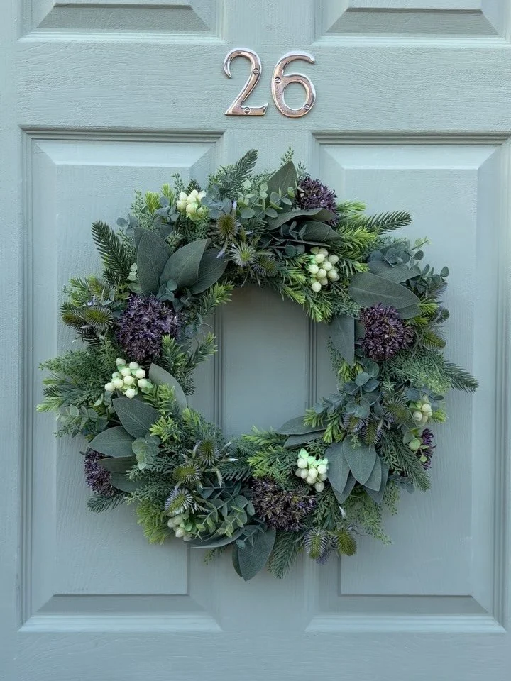 This wreath will be available later today - this one is great for winter, Christmas maybe even all Year-Round - link in my bio to my website and my Etsy shop