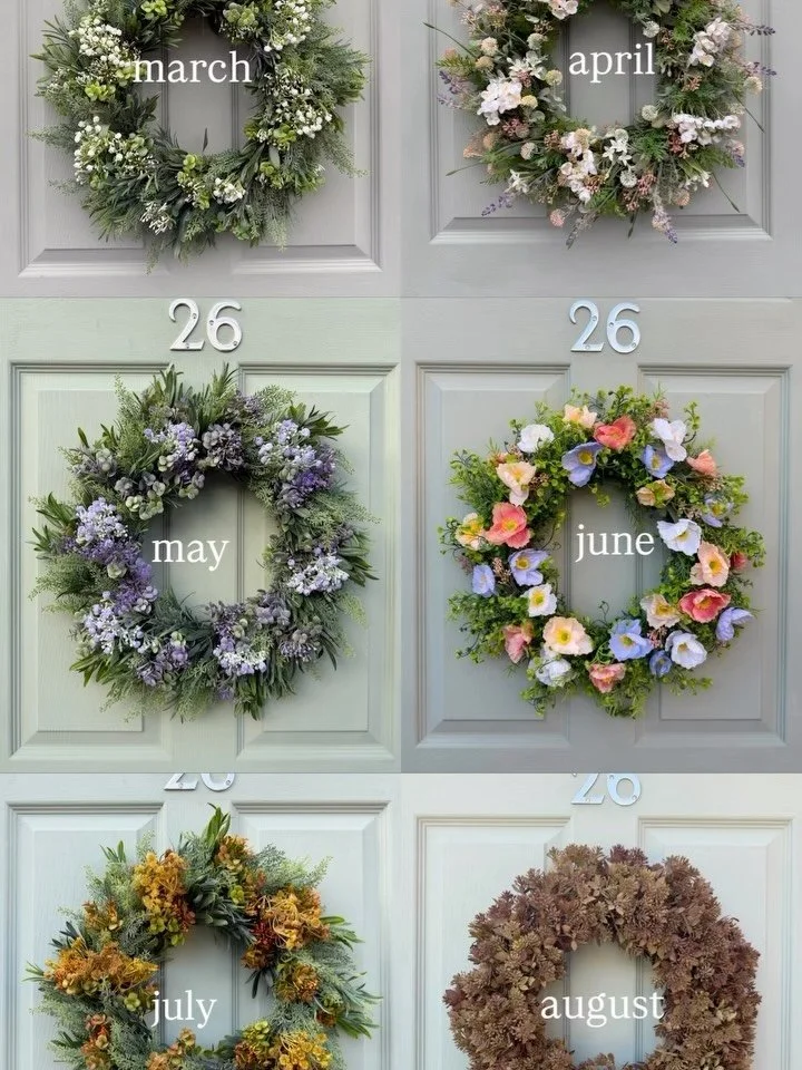 This weekend will mark 2 years of Six&amp;Twenty Wreath Designs - just wanted to share some of my favourite wreaths with you - and thank you for all for your support, likes, shares, and orders it means a lot