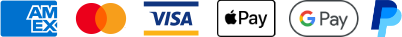 We accept Amex, Mastercard, Visa, Apple Pay, Google Pay and PayPal