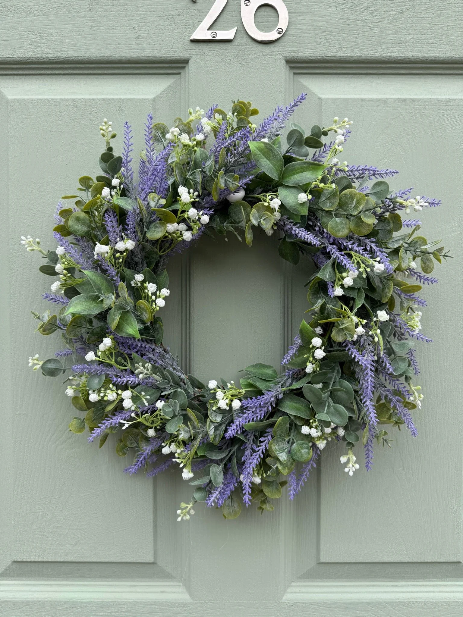 Lavender & Eucalyptus Wreath with Gypsophila (40cm)