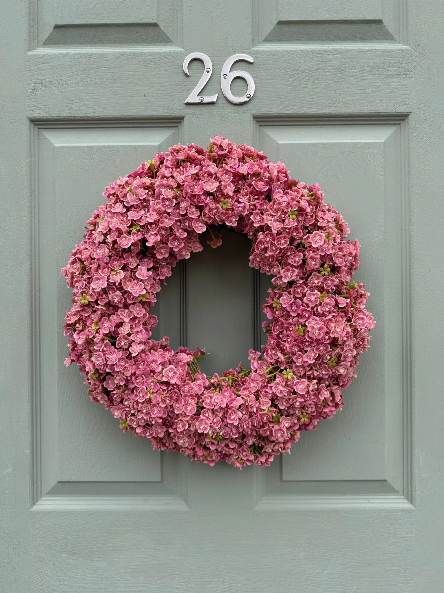 Pink Blossom Hydrangea Wreath (50cm)