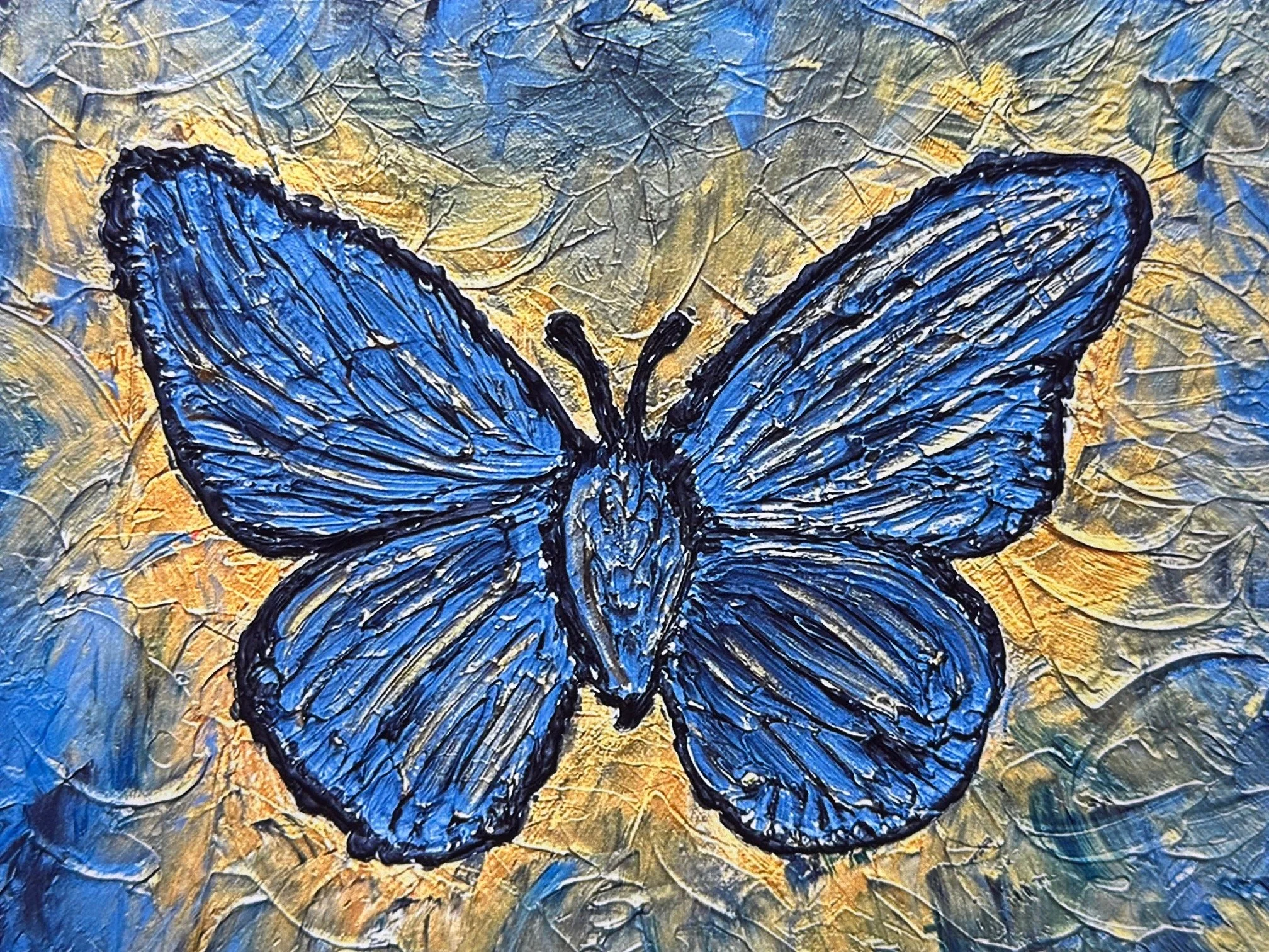 Golden Aura Butterfly Art Print & Sticker Set