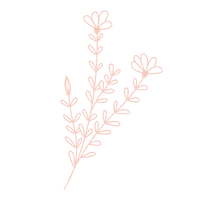 Line drawing of a sprig of lavender